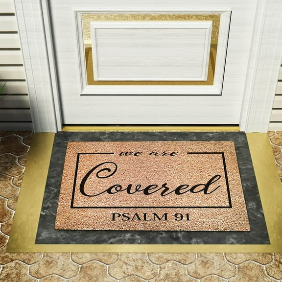 Dusknt Clearance Sale! Polyester Carpet, We Are Covered Psalm 91 Religious Doormat Covered 91 Door Psalm Mat Mat Are Door We Carpet Front Home Decor, 1X We Are Covered Psalm 91 Religious Doormat