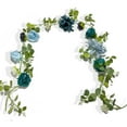 thumbnail image 2 of Garland Artificial Rose Garland Faux Garland Leaves Vines Table Runner For Wedding Party Arch Wall Room Decor 6.56Ft Bule, 2 of 6