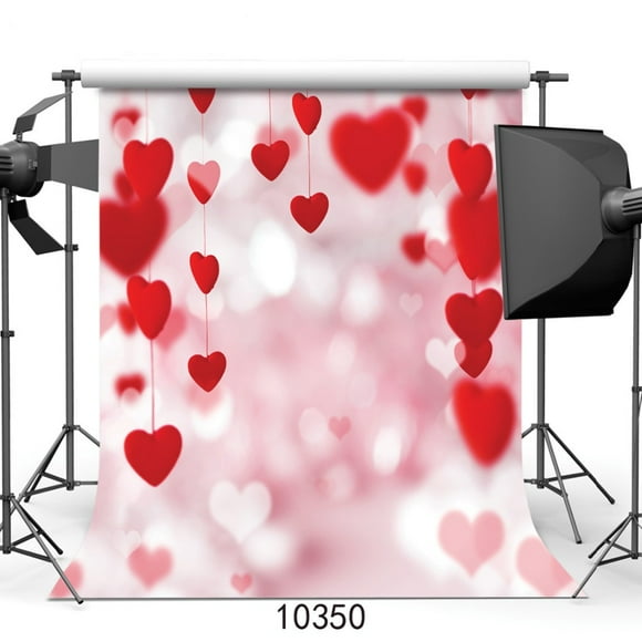 Red Heart Bokeh Wall Valentine's Day Photography Backdrops Photo Background 3D Vinyl Cloth Backdrop for Photo Studio Photoph