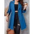 thumbnail image 7 of Cuteduck Women Plus Size Fall Fashion Button Up Coat Long Sleeve Lightweight Trench Solid Swing Windbreaker Coat 1X-4X, 7 of 7