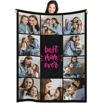 Custom Blanket with Photos Customized Blanket Personalized Blanket Gifts for Mom, Dad,Christmas, Birthday(1-Photo, 72 * 54in)