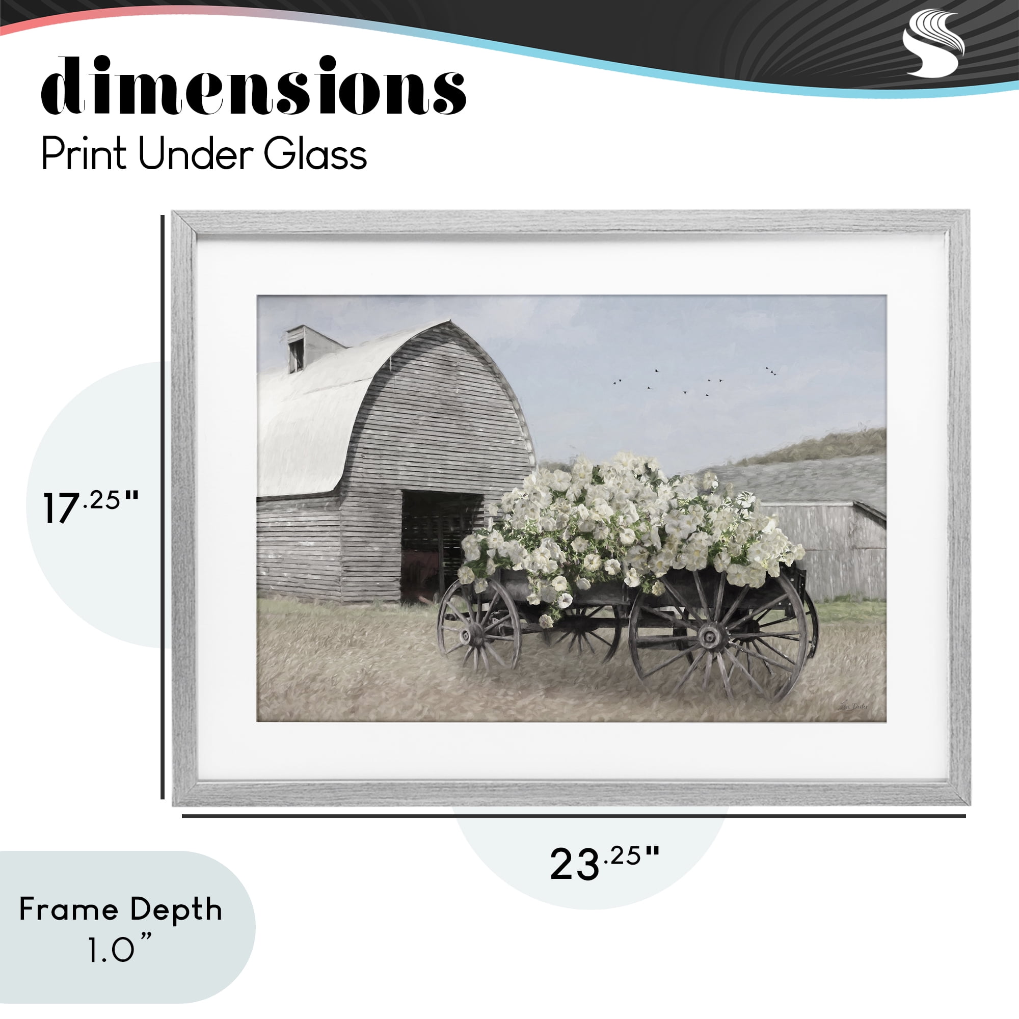 Stupell Industries Wagon Full of Sunshine Gray Framed Print Under Glass, design by Lori Deiter