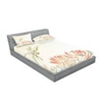 thumbnail image 2 of Ambesonne Dragonfly Fitted Sheet & Pillow Sham Set, Lotus Flower Field, Calking, Cream Peach Coral, 2 of 2