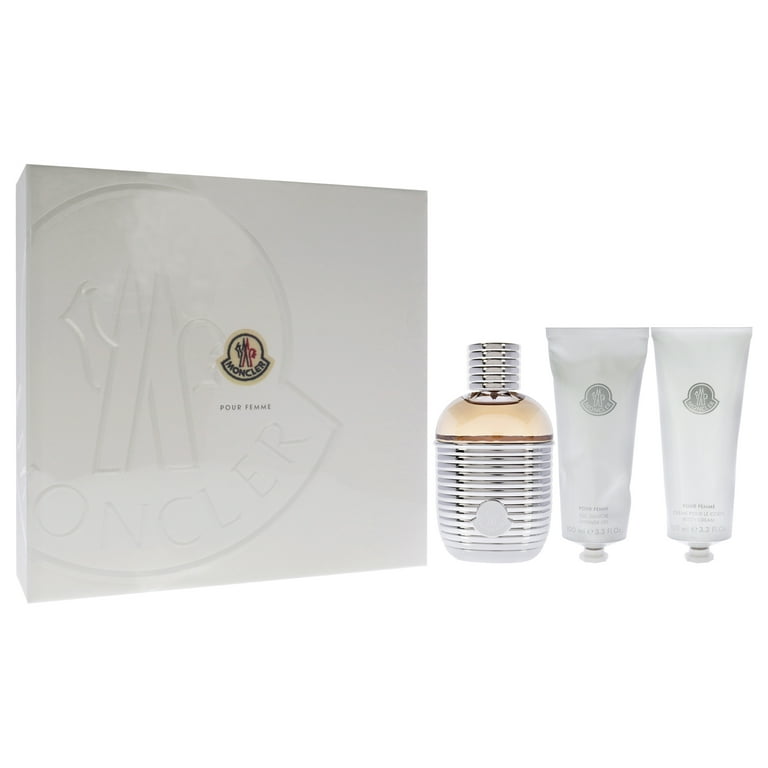 Moncler Moncler Pour Femme , 3 Pc Gift Set 3.3oz EDP Spray, 3.3oz Shower  Gel, 3.3oz Body Cream