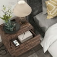thumbnail image 6 of Bonzy Home 2 Drawer Solid Wood Nightstand with Charging Stand, Dark Wood, 6 of 11