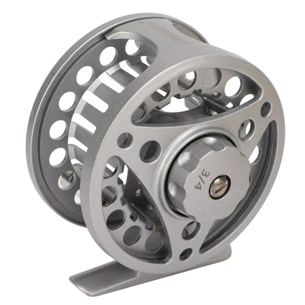 Carrete De Pesca Con Mosca, 5 Kg De Fuerza De Tracción 3/4 Carrete De Mosca aleación De Aluminio Plateado Para Agua Dulce