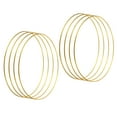 thumbnail image 1 of Unique Bargains Bagues Attrape-Rêves de 8 Pouces, 8 Pcs Anneaux Ronds en Métal Macramé Couronne Florale, Or, 1 of 6