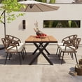 thumbnail image 2 of Miekor Furniture Contemporary Outdoor Set with PE Rattan Chairs and Plastic Wood Table,Suitable for Gardens and Lawns 44624, 2 of 16