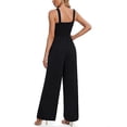 thumbnail image 3 of Women's Square Neck Wide Leg Jumpsuit with Pockets Sleeveless Casual Summer Outfit, 3 of 5
