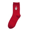 thumbnail image 2 of dianhelloya Autumn Winter Funny Cartoon Solid Color Elastic Cotton Middle Tube Crew Socks Red, 2 of 8