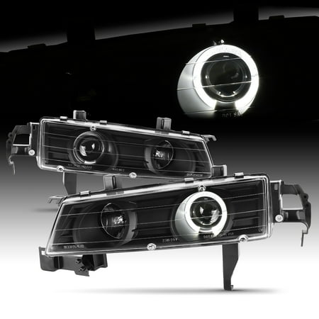 Honda Prelude Headlight Assembly - Fits 1992-1996 Honda Prelude JDM Black Halo Projector Headlights Left + Right