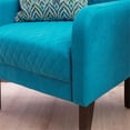 thumbnail image 4 of Pemberly Row Upholstered Wingback Accent Chair with Quilted Back & Seat in Teal, 4 of 9
