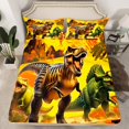 thumbnail image 2 of Manfei Boys Cartoon Dino Queen Sheet Sets 4 Pieces for Kids, Tyrannosaurus Rex Flat Sheet, Triceratops Queen Fitted Sheet, Lightweight Room Decor, 2 of 7