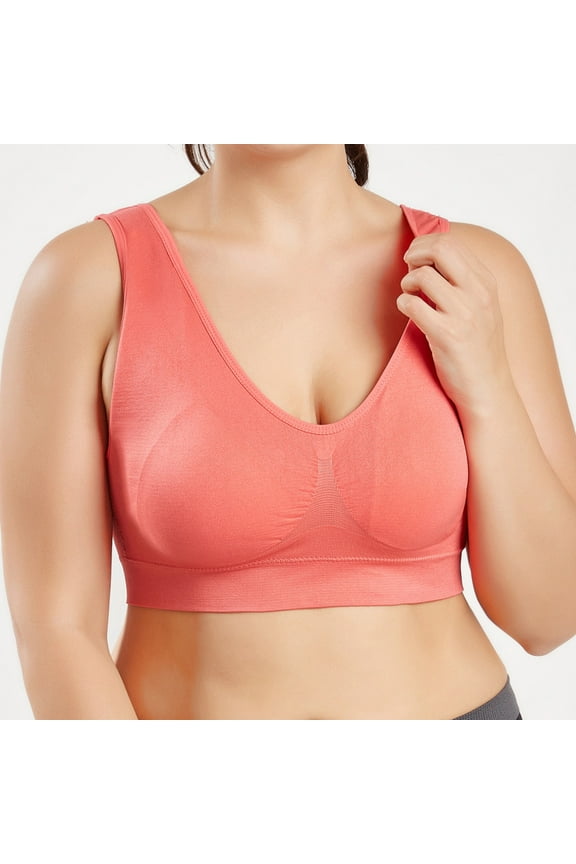 Women's Bra Seamless Plus Size Ultra Thin Cups Breast Lingerie Solid Color Breathable Full Coverage Sports Bras