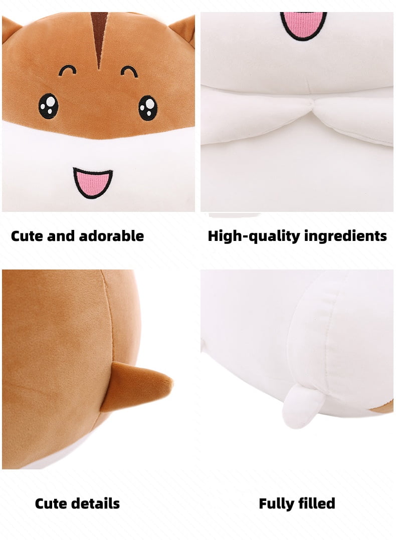 Plush Hamster Stuffed Animal Pillow Soft Cute Plush Toy Gift Decor Cozy Cushion