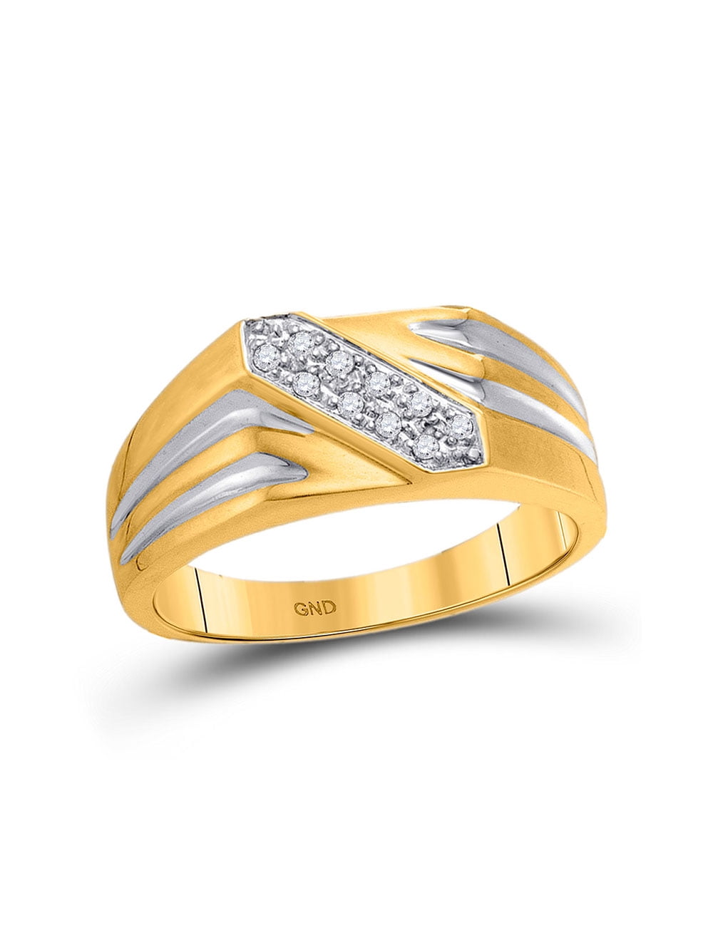 FB Jewels FB Jewels 10kt Yellow Gold Mens Round Diamond Band Ring 1/