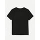 thumbnail image 2 of Camiseta gráfica informal para mujer - Negra con lazo rojo y estampado de pata, cuello redondo, manga corta, corte holgado, ideal para el día del partido | Diseño divertido | Textura suave | Camiseta, 2 of 7