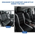 thumbnail image 5 of Skechers Leather Mesh Front Car Seat Cover – Premium Comfort with Breathable Mesh Panels, Durable Leather Construction, Universal Fit for Cars, Trucks, and SUVs - Gray, 5 of 9
