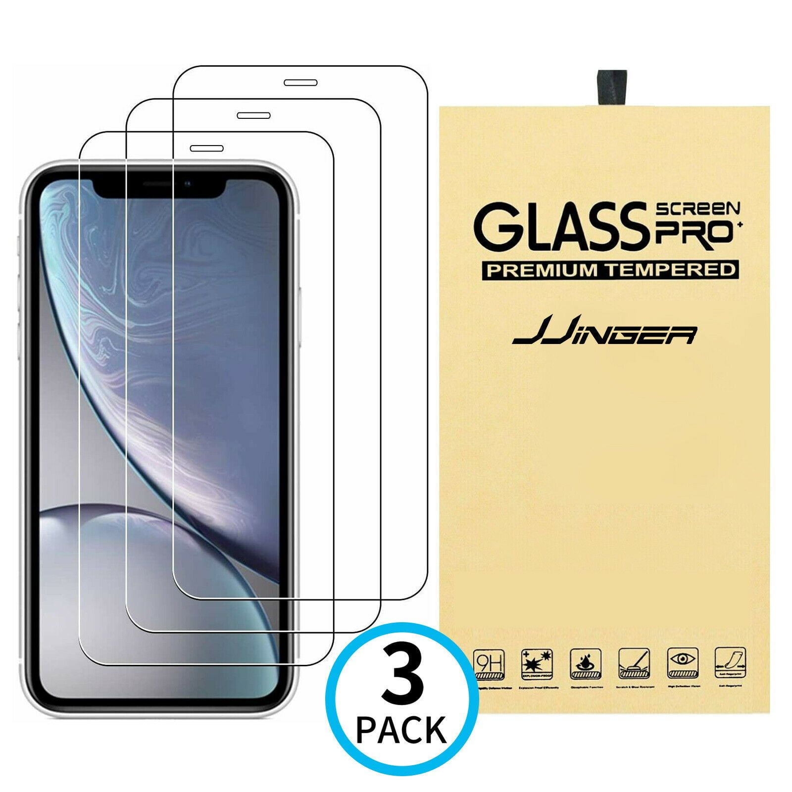 Tempered Glass Screen Protector Cover For Iphone 12 11 Pro Max X Xs Xr 8 7 6 3 Pack Walmart Com