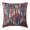 thumbnail image 1 of Housse de Coussin à Fermeture Éclair, Décorative Orange 24"x24 Pouces (60x60 cm) Housses de Coussin, Housses de Coussin Rétro en Coton Côtelé, Motif à Rayures Style Moderne - Rayures Rétro, 1 of 3