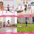 thumbnail image 5 of XHYHWYD Gymnastics Bar Foldable Adjustable Height for Kids with Rings Pink, 5 of 8