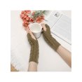 thumbnail image 6 of INSPIRE CHIC Women's Short Knitted Autumn Winter Fingerless Wrist Length Knit Gloves One Size Coffee Brown, 6 of 6