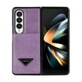 thumbnail image 5 of Allytech Wallet Case for Samsung Galaxy Z Fold3, Luxury PU Leather Kickstand Card Slots Magnetic Buckle RFID Blocking Shockproof Anti-Scratch Protective Case for Women Men - Purple, 5 of 5