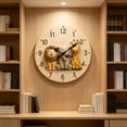thumbnail image 2 of VOCOO Vintage 10" Silent Wall Clock, Non-Ticking Quartz Movement Wooden Round , Pseudo-3D Animal Clay Decorative Clock for Kids Room, 2 of 8