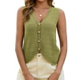 thumbnail image 3 of Sleeveless Women V Neck Casual Hollow Knit Sweater Vest Tops, 3 of 6
