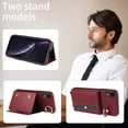 thumbnail image 5 of Allytechgroup Wallet Case for Apple iPhone XR, With Shoulder Strap Cards Slots Ring Holder Stand Cards Slots RFID Blocking Phone Case for Girls Women, Red, 5 of 11