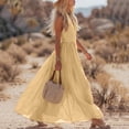 thumbnail image 5 of Ahabrexf Maxi Dress V-Neck Sleeveless Solid Color Casual Long Dress for Women Summer, 5 of 7