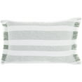 thumbnail image 2 of Green and White Stripes Lumbar Throw Pillow, 2 of 3