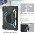 thumbnail image 3 of iPad 7th Generation Case with PET Screen Protector, iPad 10.2" 2019 Case with Pencil Holder/Pencil Cap, Dteck Heavy Rugged Shockproof Cover with 360 Rotate Stand /Hand Strap/ Should Belt,Black, 3 of 13