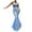 Blue, variant on Fesfesfes Women Gowns Elegant Casual Solid Color Slim Sling Waist Tube Top Sleeveless Sequin Long Dress Plus Size $10
