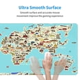 thumbnail image 6 of Disketp Gaming Mouse Pad World Travel Line Icons Map Pattern Large Mouse Mat Long Extended Desk Pad Non-Slip Rubber Mice Pads Stitched Edges Thin Pad (11.8x31.5 Inch), 6 of 9