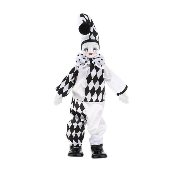 yotijay Porcelain Hanging Foot Doll Harlequin Doll, Desk Shelf Display Ornaments,