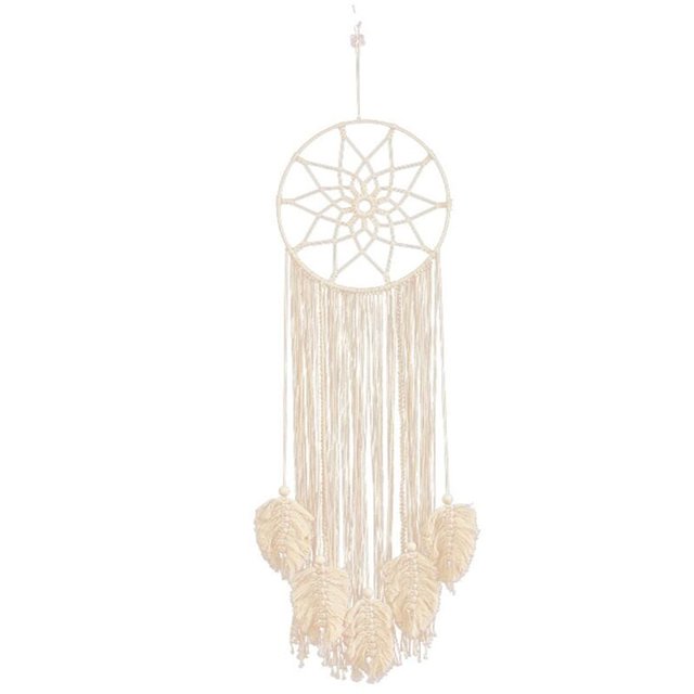 Red atrapasueños hecha a mano con plumas, atrapasueños para colgar en la pared, artesanía, decoración navideña para el hogar - 100 cm