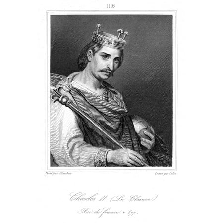 - Charles Ii (823-877) Ncalled The Bald King Of France 840-877 Holy Roman Emperor 875-877 Steel Engraving French 19Th Century Rolled Canvas Art - (24 x 36)