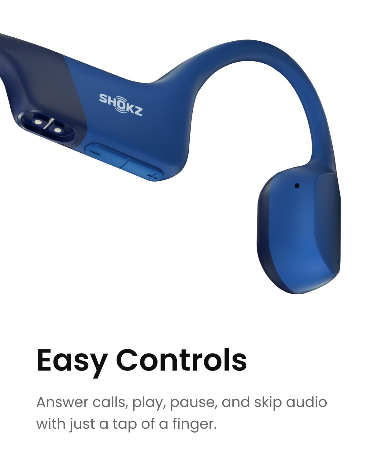 Restored Shokz OpenRun Bone Conduction Waterproof Bluetooth Headphones for Sports(Formerly Aeropex), Blue(Refurbished)