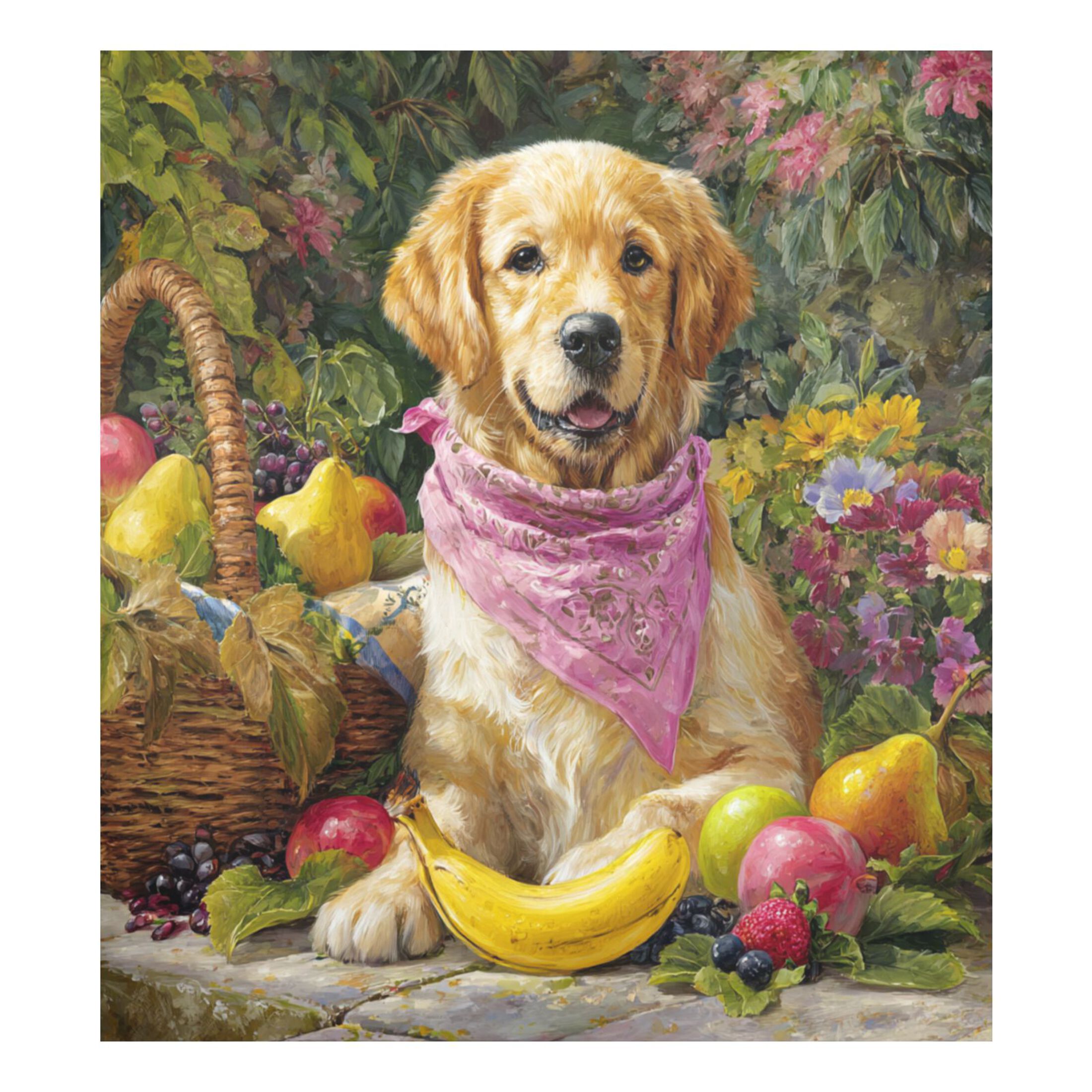 Dishwasher Magnetic Refrigerator Magnet Cover Sticker Home Decorative 23"x26" Golden Retriever with Scarf