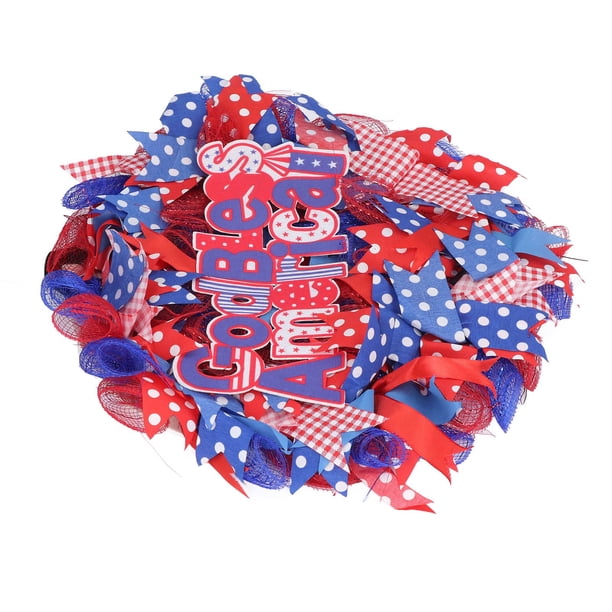 Corona Del 4 De Julio, Adorno Colgante Bien Elaborado, Efecto Decorativo Patriótico, Decoración Colgante Versátil Del Día De La Independencia Para Interiores Y Exteriores Ccdes 4th of July Wreath