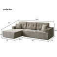 thumbnail image 2 of Modular Sectional Sofa,Oversized sectional Cloud Couch with Deep Seat, L-Shape Sofa with Chaise, Sofa in A Box, Boneless Couch for Living Room, Corduroy Upholstered, Brown Gray-Right-Facing Chaise, 2 of 7