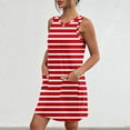 thumbnail image 4 of LYEAA Womens Casual Dresses with Pockets Plus Size Crew Neck Sleeveless Midi Dresses Striped Dressy Pullover Dresses Comfort Vacation Dresses Red XL, 4 of 6