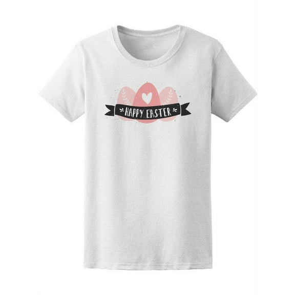 Happy Easter Cute Heart & Eggs Tee Women's -Image by Shutterstock
