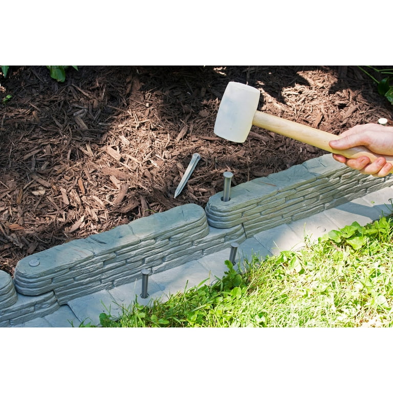 Emsco 20 ft. Bedrocks TrimFree Resin Slate Lawn Edging Emsco 20 ft. Bedrocks TrimFree Resin Slate Lawn Edging