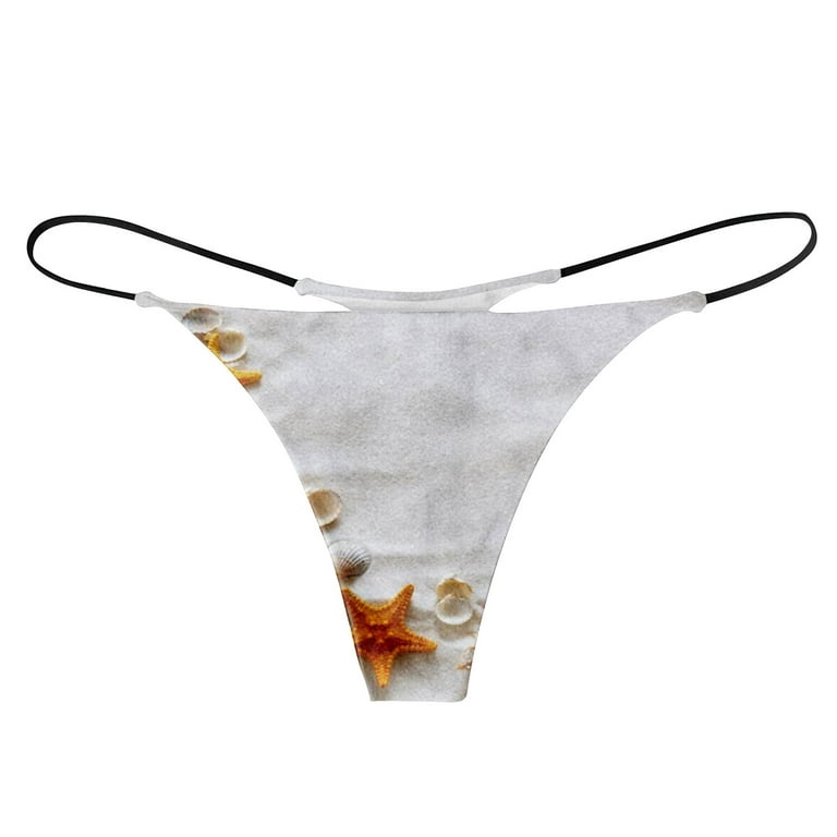 Sksloeg G-String Thongs High Cut Seamless Bikini Panties Panties No Show  Thong Seamless Underwear Low Rise Comfortable Microfiber Workout,White S