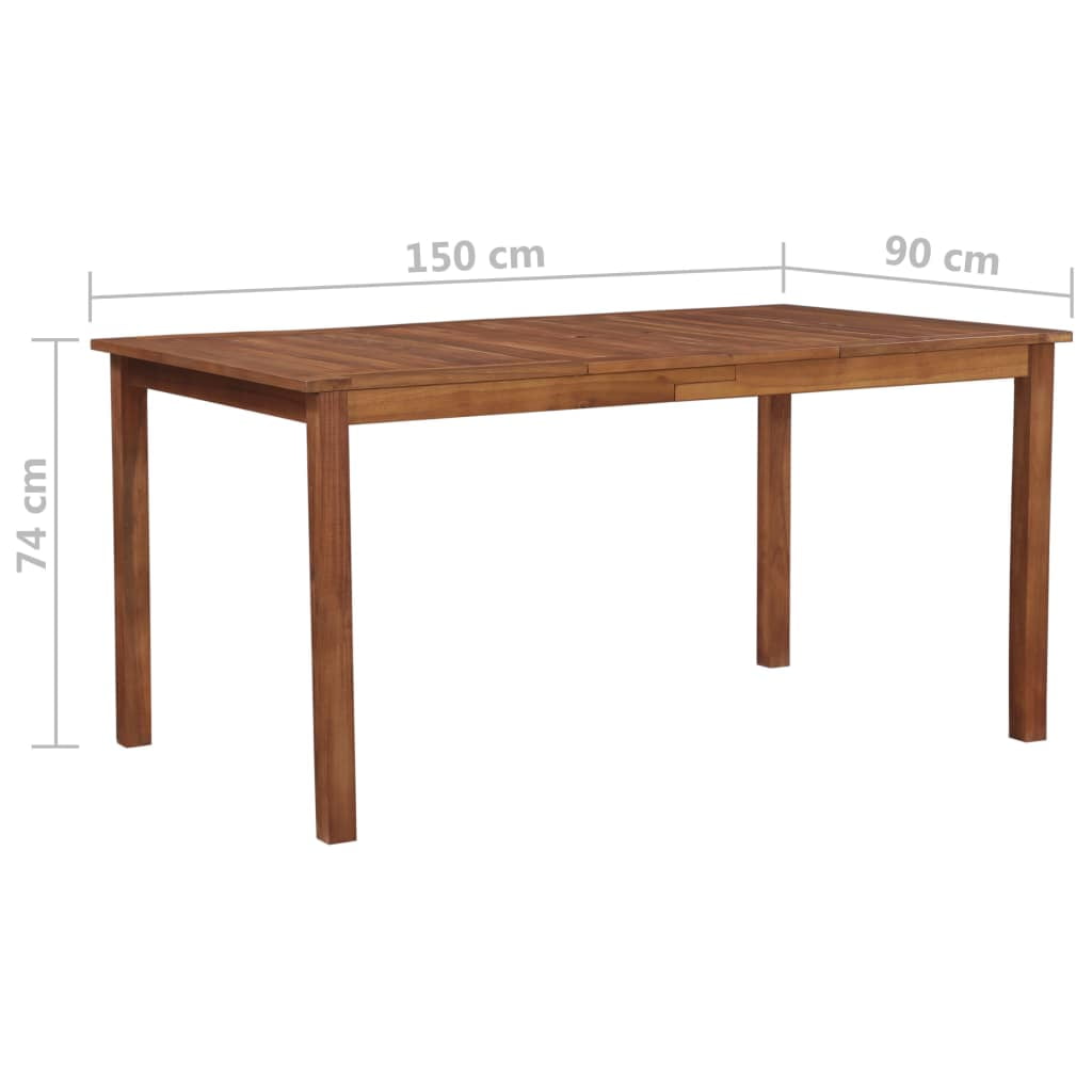 Kepooman 59" Outdoor Garden Solid Wood Rectangle Table with Umbrella Hole, Brown Kepooman 59" Outdoor Garden Solid Wood Rectangle Table with Umbrella Hole, Brown