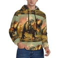 thumbnail image 2 of Wukai Realistic Style Forest Dinosaur Print Men Hoodies Fleece Sweatshirts Long Sleeve Sweaters Pullover Fall Outfits Winter Clothes-Medium, 2 of 7