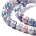 thumbnail image 4 of Electroplated Glass Beads Strands AB Color Plated Round Dark Slate Blue 8.5mm Hole: 1.2mm about 100pcs/strand 30.63 inch(77.8cm), 4 of 4