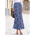 thumbnail image 2 of BTFBM Womens Floral Mesh Maxi Skirt Fall Elastic High Waisted Boho Elegant Mermaid Long Skirts for Women, 2 of 7